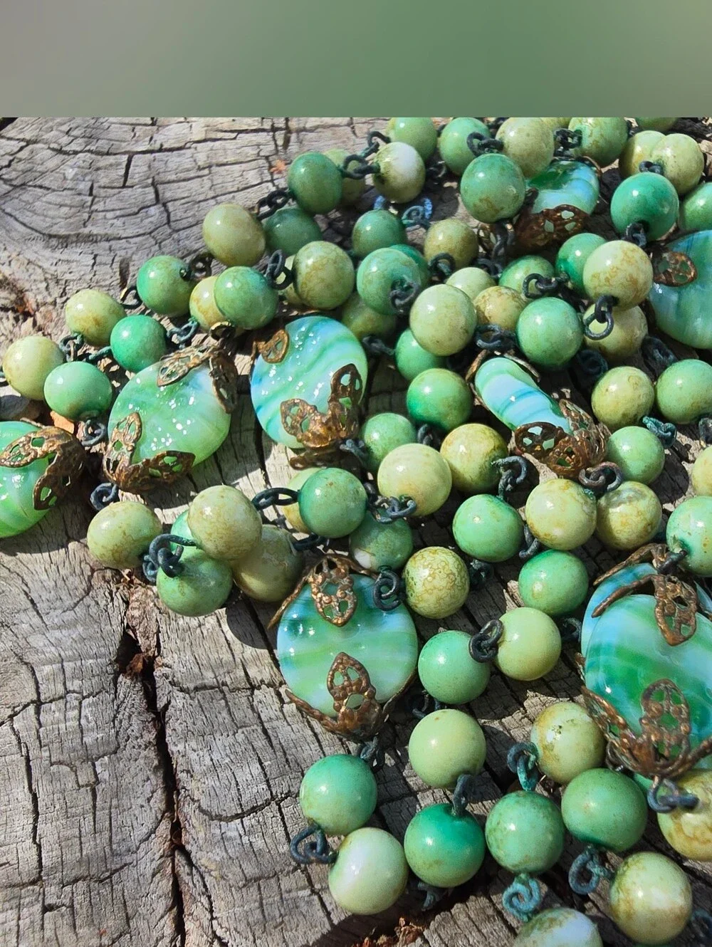 Antique Victorian Glass Bead Necklace